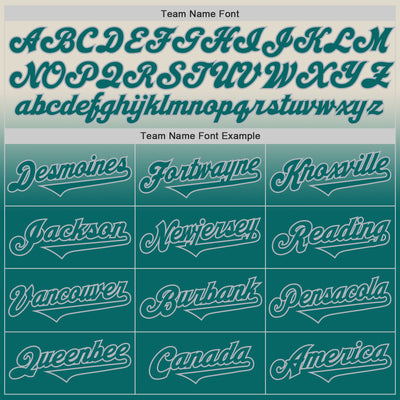 Custom Cream Teal-Gray Authentic Fade Fashion Baseball Jersey