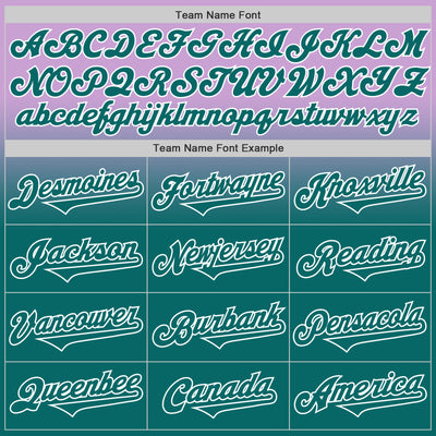 Custom Light Purple Teal-White Authentic Fade Fashion Baseball Jersey