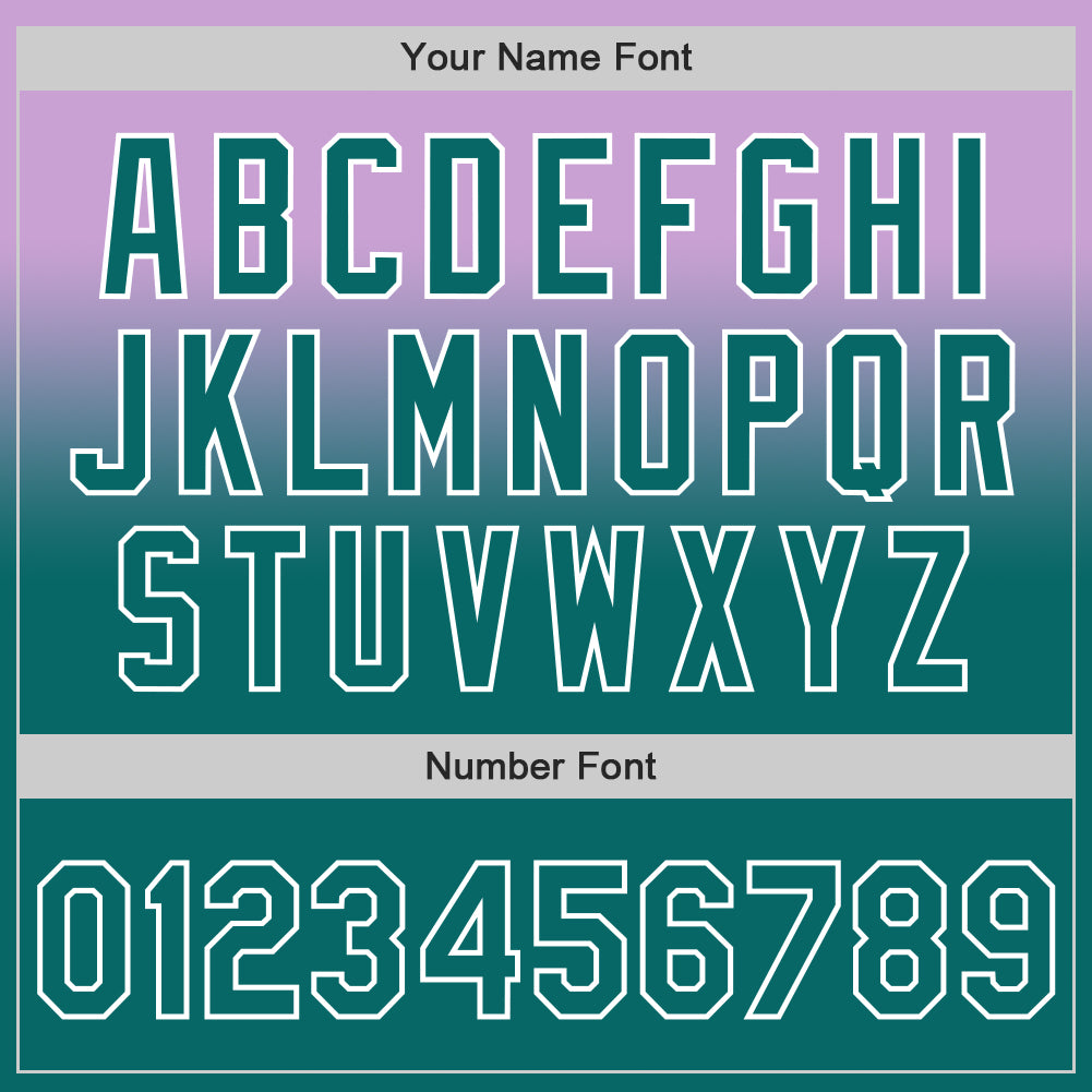 Custom Light Purple Teal-White Authentic Fade Fashion Baseball Jersey