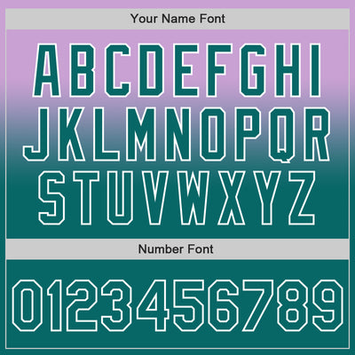 Custom Light Purple Teal-White Authentic Fade Fashion Baseball Jersey