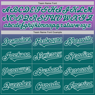 Custom Medium Purple Teal-White Authentic Fade Fashion Baseball Jersey