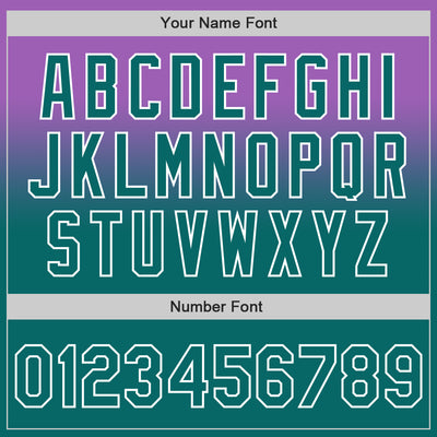 Custom Medium Purple Teal-White Authentic Fade Fashion Baseball Jersey