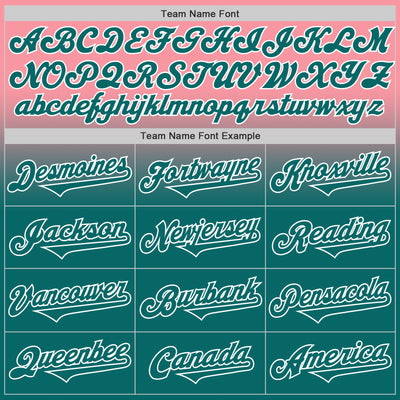 Custom Medium Pink Teal-White Authentic Fade Fashion Baseball Jersey