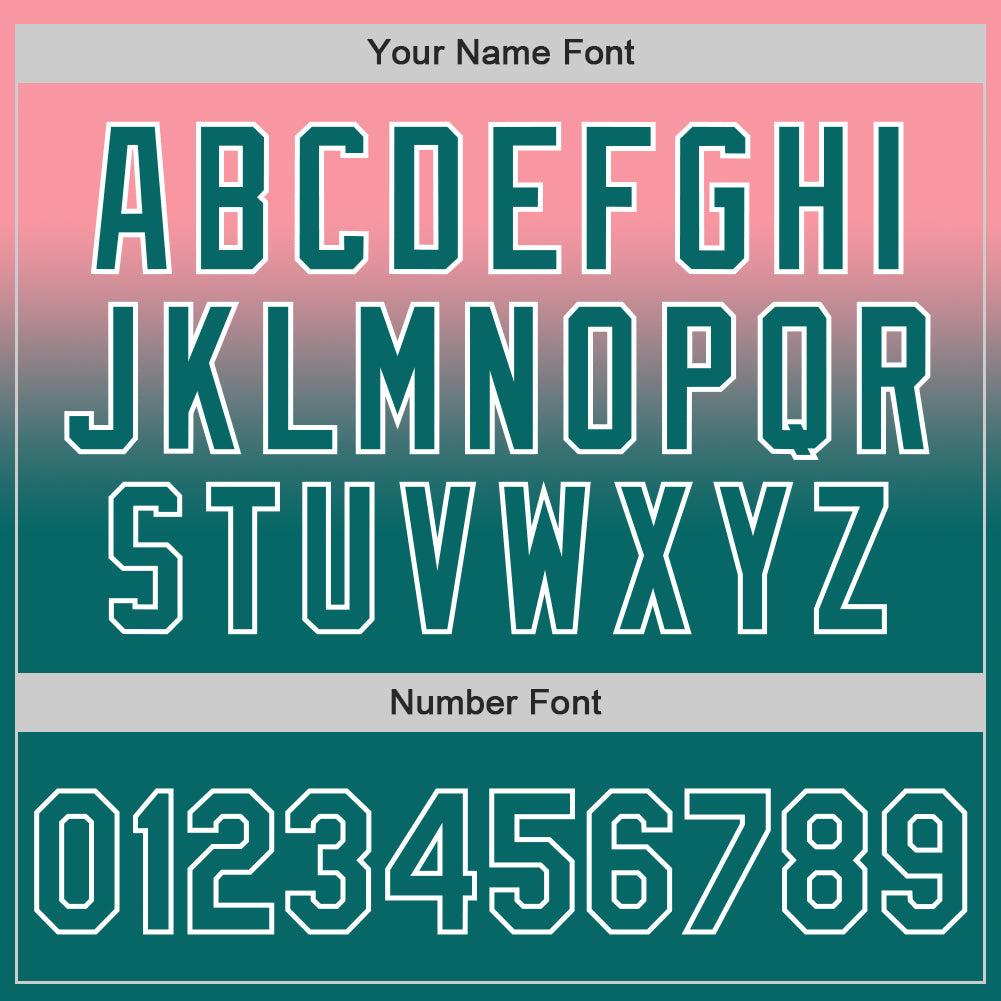 Custom Medium Pink Teal-White Authentic Fade Fashion Baseball Jersey