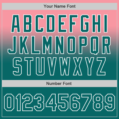 Custom Medium Pink Teal-White Authentic Fade Fashion Baseball Jersey