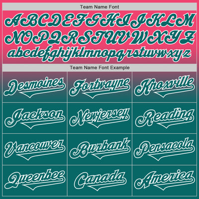 Custom Neon Pink Teal-White Authentic Fade Fashion Baseball Jersey