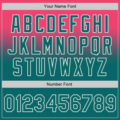 Custom Neon Pink Teal-White Authentic Fade Fashion Baseball Jersey