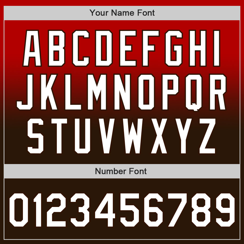 Custom Red White-Brown Authentic Fade Fashion Baseball Jersey