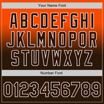 Custom Orange Brown-White Authentic Fade Fashion Baseball Jersey