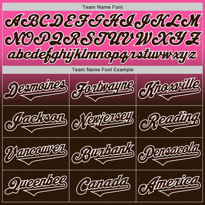 Custom Pink Brown-White Authentic Fade Fashion Baseball Jersey