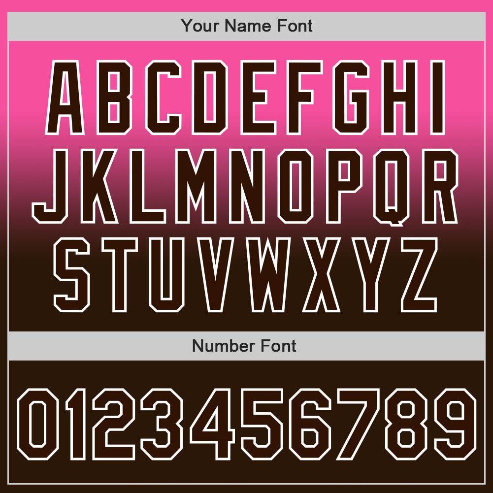Custom Pink Brown-White Authentic Fade Fashion Baseball Jersey
