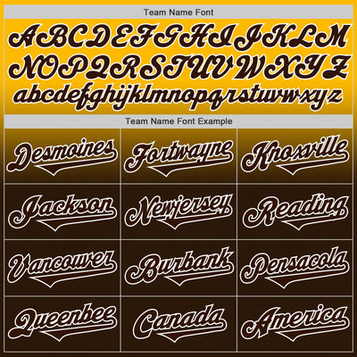 Custom Gold Brown-White Authentic Fade Fashion Baseball Jersey