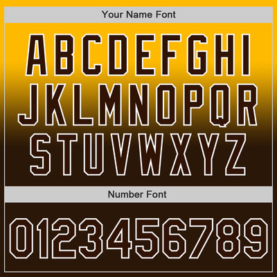 Custom Gold Brown-White Authentic Fade Fashion Baseball Jersey
