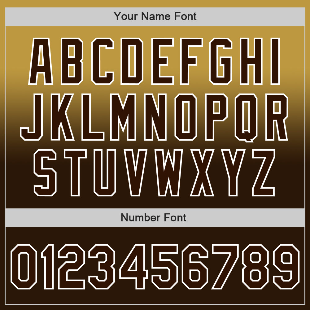 Custom Old Gold Brown-White Authentic Fade Fashion Baseball Jersey