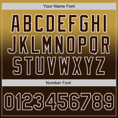 Custom Old Gold Brown-White Authentic Fade Fashion Baseball Jersey