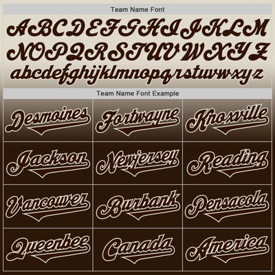 Custom Cream Brown Authentic Fade Fashion Baseball Jersey