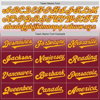 Custom White Gold-Crimson Authentic Fade Fashion Baseball Jersey