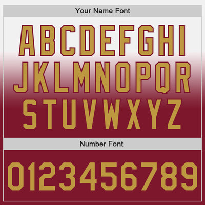 Custom White Old Gold-Crimson Authentic Fade Fashion Baseball Jersey