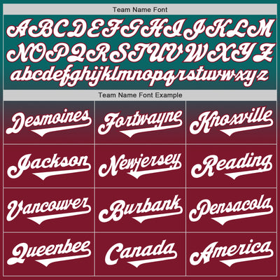 Custom Teal White-Crimson Authentic Fade Fashion Baseball Jersey