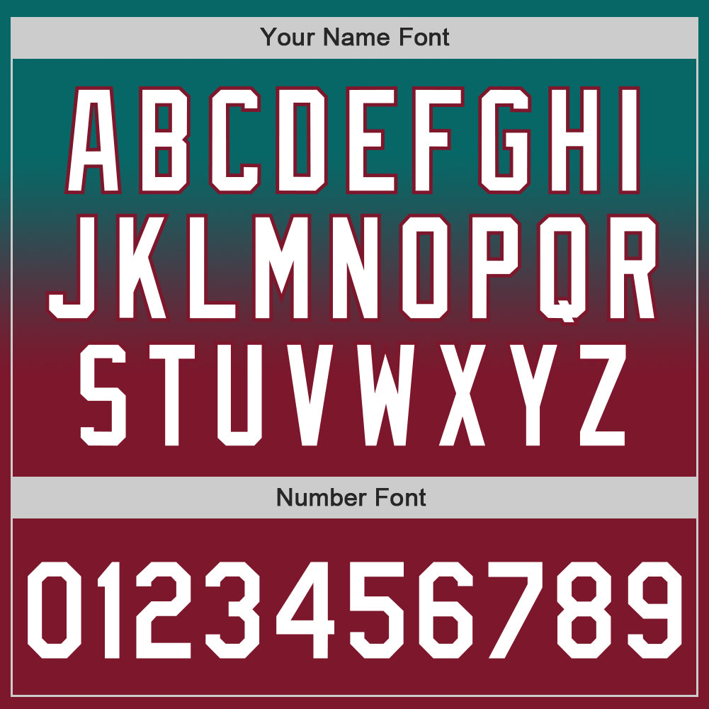 Custom Teal White-Crimson Authentic Fade Fashion Baseball Jersey