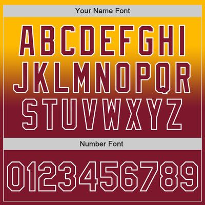 Custom Gold Crimson-White Authentic Fade Fashion Baseball Jersey