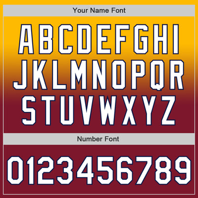 Custom Gold White Crimson-Navy Authentic Fade Fashion Baseball Jersey