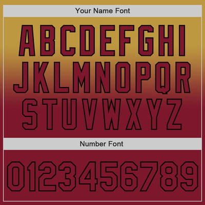 Custom Old Gold Crimson-Black Authentic Fade Fashion Baseball Jersey