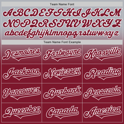 Custom Gray Crimson-White Authentic Fade Fashion Baseball Jersey