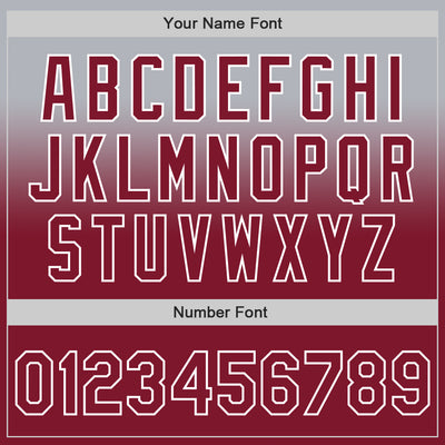 Custom Gray Crimson-White Authentic Fade Fashion Baseball Jersey