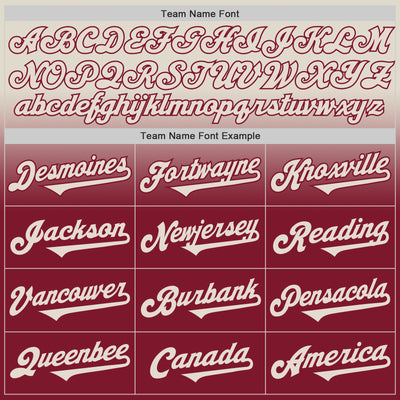 Custom Cream Crimson Authentic Fade Fashion Baseball Jersey