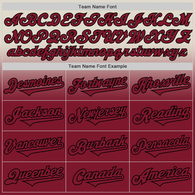 Custom Cream Crimson-Black Authentic Fade Fashion Baseball Jersey