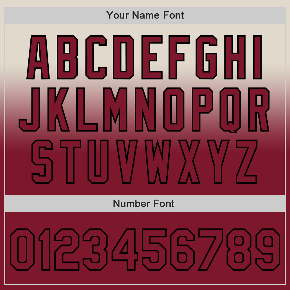 Custom Cream Crimson-Black Authentic Fade Fashion Baseball Jersey