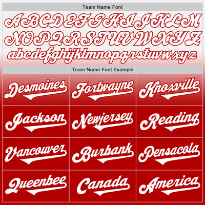 Custom White Red Authentic Fade Fashion Baseball Jersey