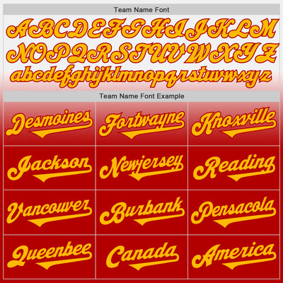 Custom White Gold-Red Authentic Fade Fashion Baseball Jersey