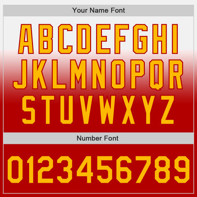 Custom White Gold-Red Authentic Fade Fashion Baseball Jersey