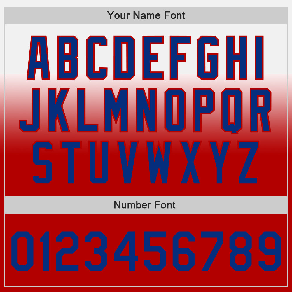 Custom White Royal-Red Authentic Fade Fashion Baseball Jersey