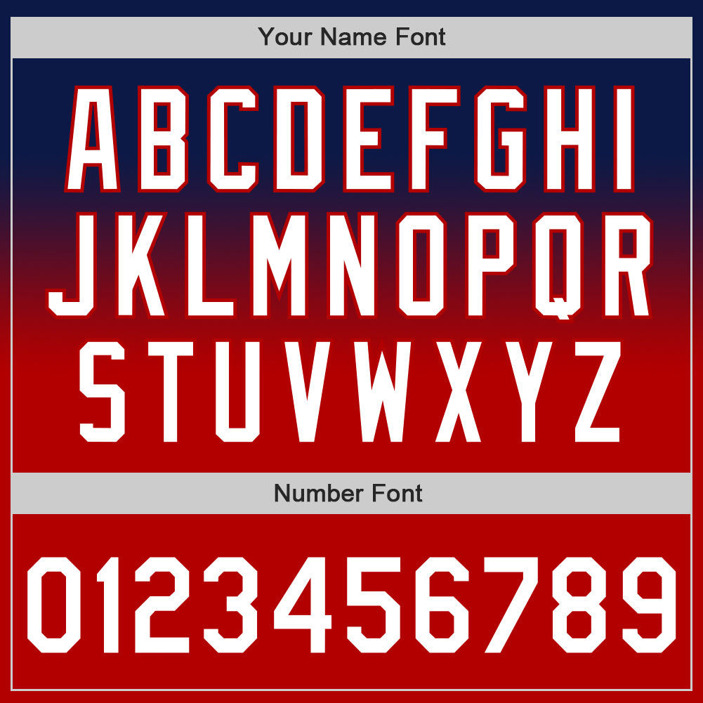 Custom Navy White-Red Authentic Fade Fashion Baseball Jersey