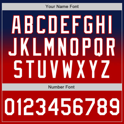 Custom Navy White-Red Authentic Fade Fashion Baseball Jersey