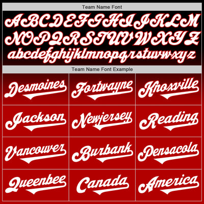 Custom Black White-Red Authentic Fade Fashion Baseball Jersey