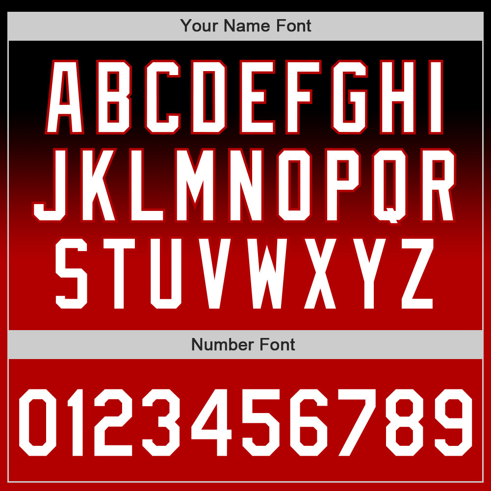 Custom Black White-Red Authentic Fade Fashion Baseball Jersey