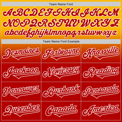 Custom Gold Red-White Authentic Fade Fashion Baseball Jersey