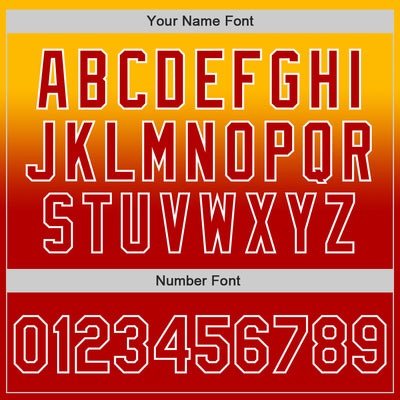 Custom Gold Red-White Authentic Fade Fashion Baseball Jersey