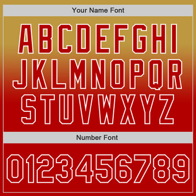 Custom Old Gold Red-White Authentic Fade Fashion Baseball Jersey