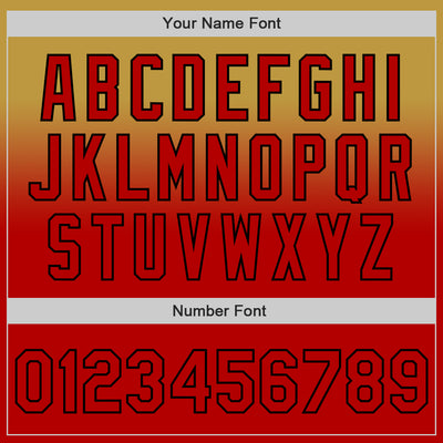 Custom Old Gold Red-Black Authentic Fade Fashion Baseball Jersey