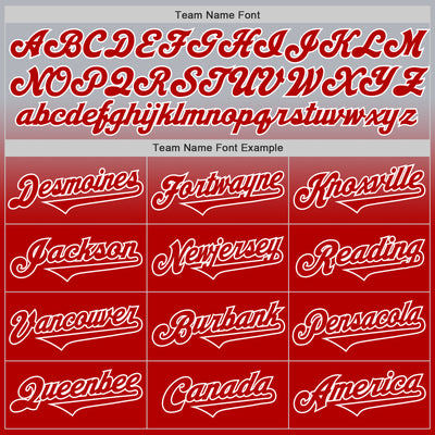 Custom Gray Red-White Authentic Fade Fashion Baseball Jersey