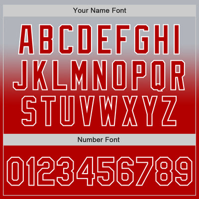 Custom Gray Red-White Authentic Fade Fashion Baseball Jersey