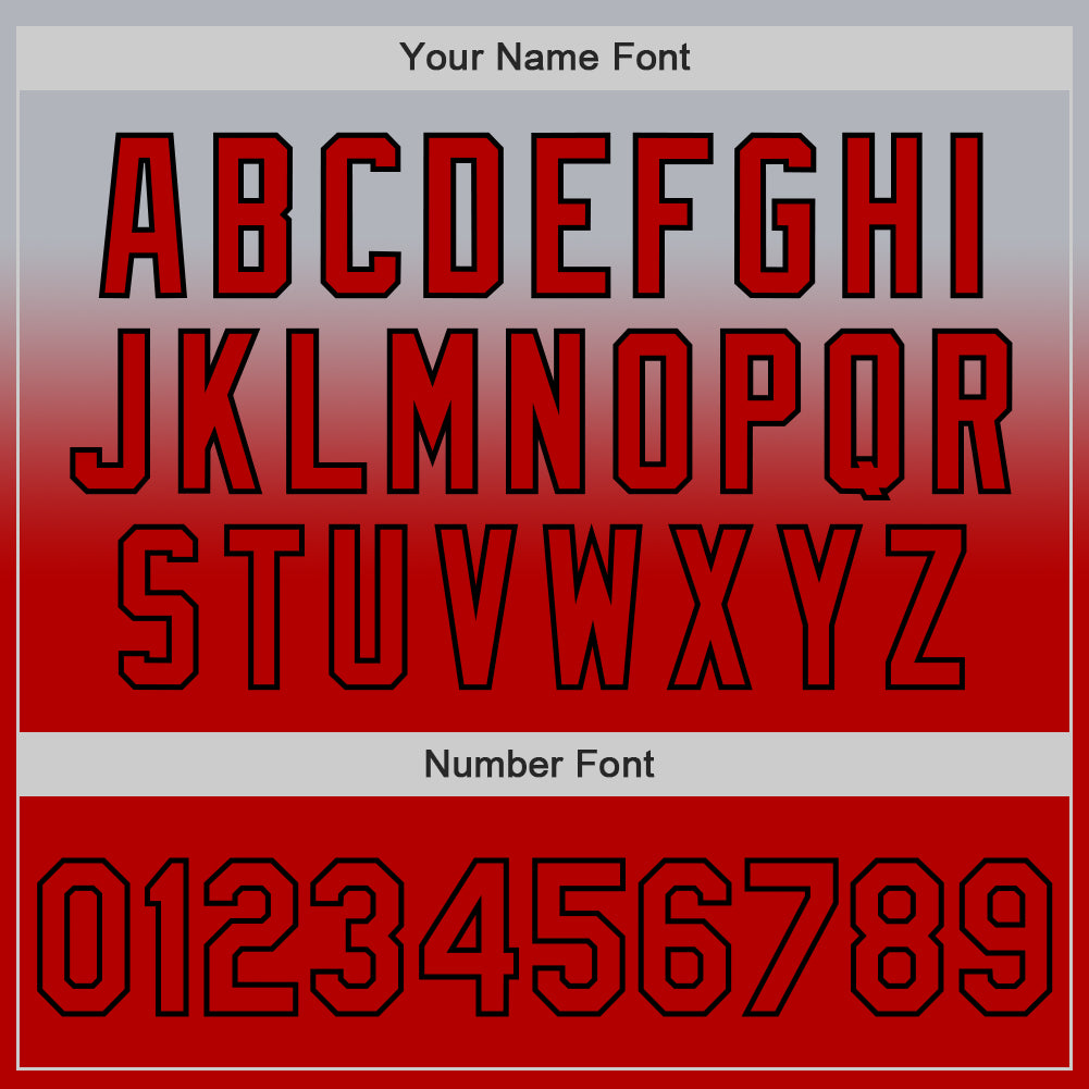 Custom Gray Red-Black Authentic Fade Fashion Baseball Jersey