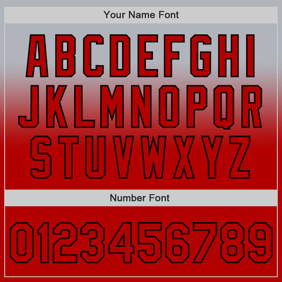 Custom Gray Red-Black Authentic Fade Fashion Baseball Jersey