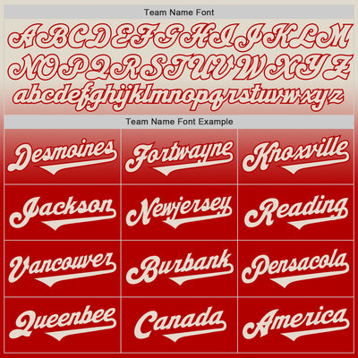 Custom Cream Red Authentic Fade Fashion Baseball Jersey
