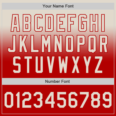 Custom Cream Red Authentic Fade Fashion Baseball Jersey